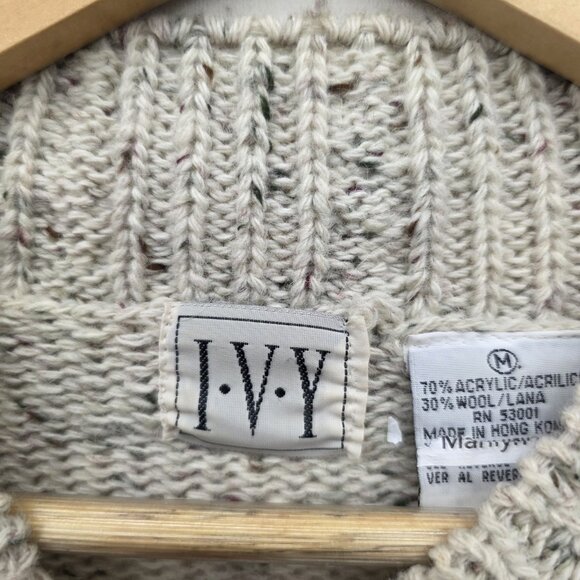 IVY Vintage Deer Bird Acrylic Wool Blend Sweater Women's Size Medium - Picture 5 of 9